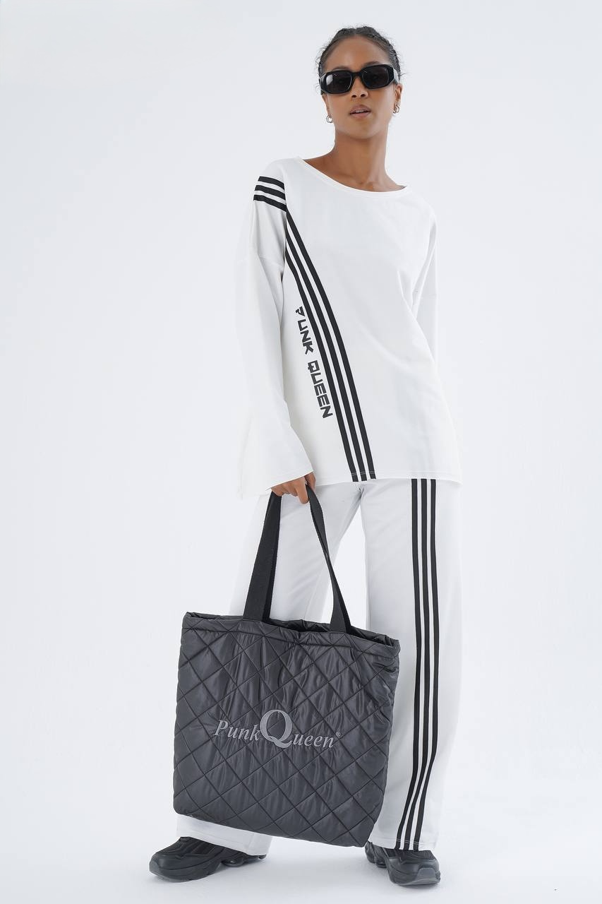 Dres biały z paskami