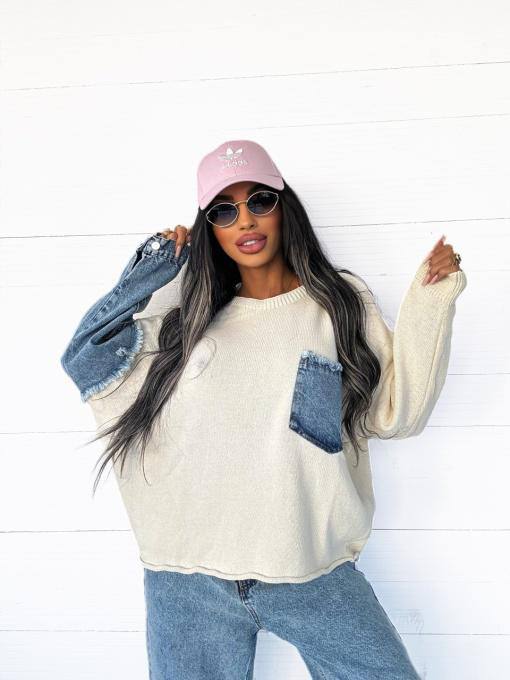 Stylowy sweter w połączeniu z dżinsem La'Parte