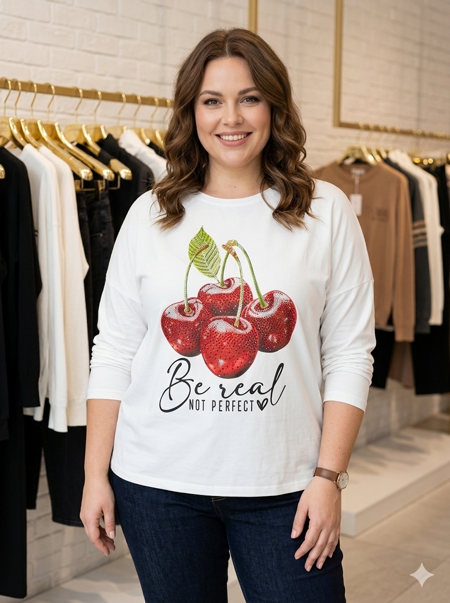 Bluzka wiśnie plus size